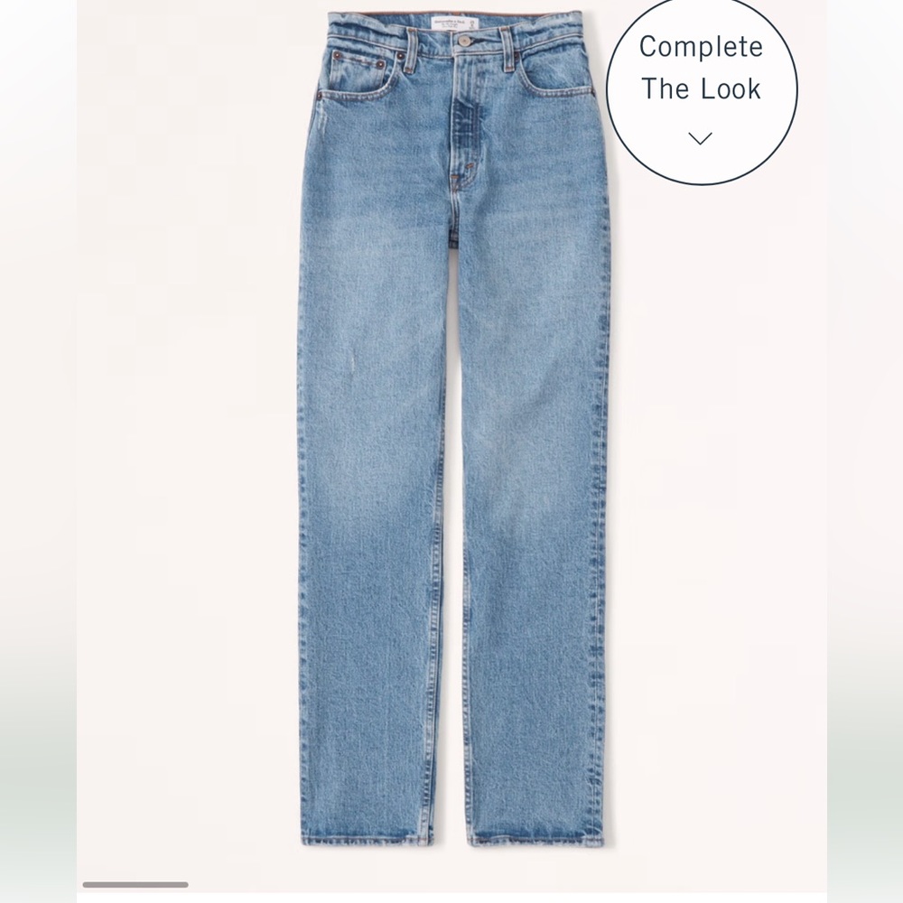 Abercrombie Ultra High Rise 90s Straight Jean (26, Medium color)